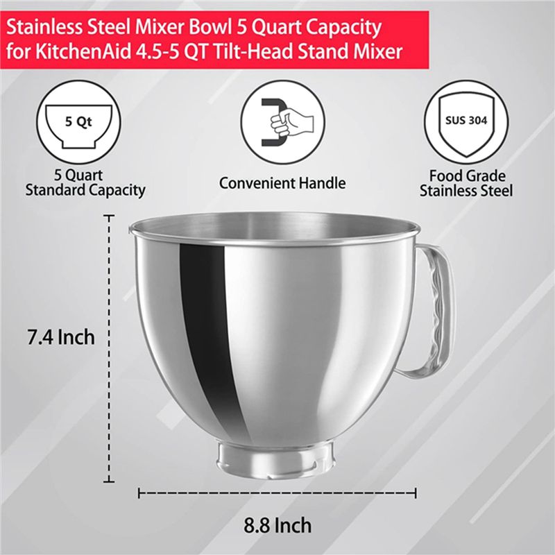 Tigela de mistura em aço inoxi - Kitchenaid Mixer Artisan 5Qt avaliação e preço